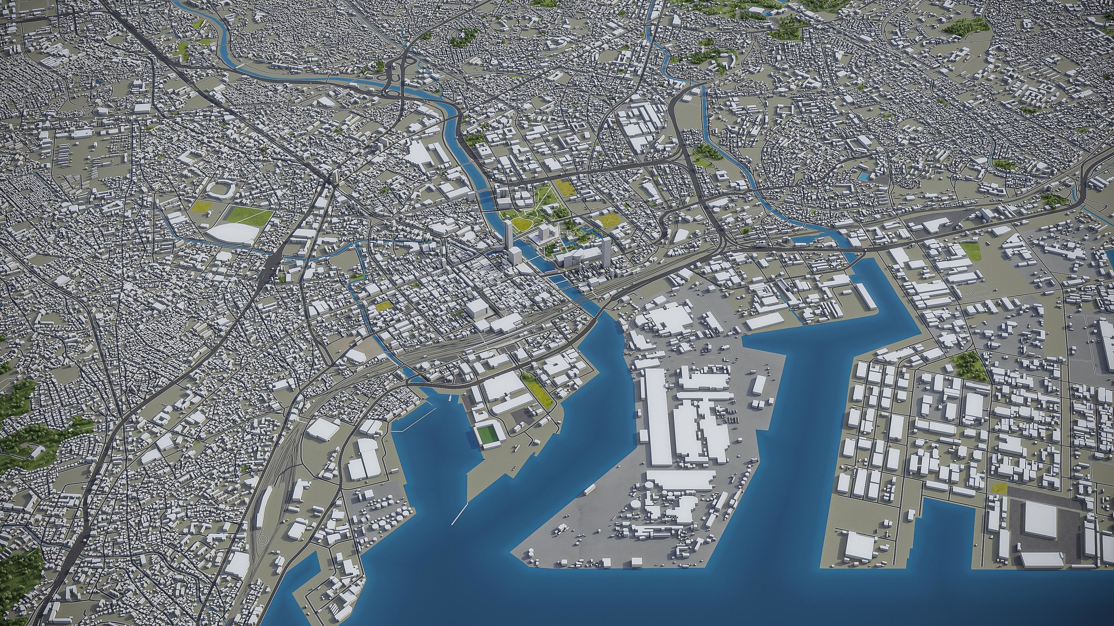 Kitakyushu Low-poly 3D model_9