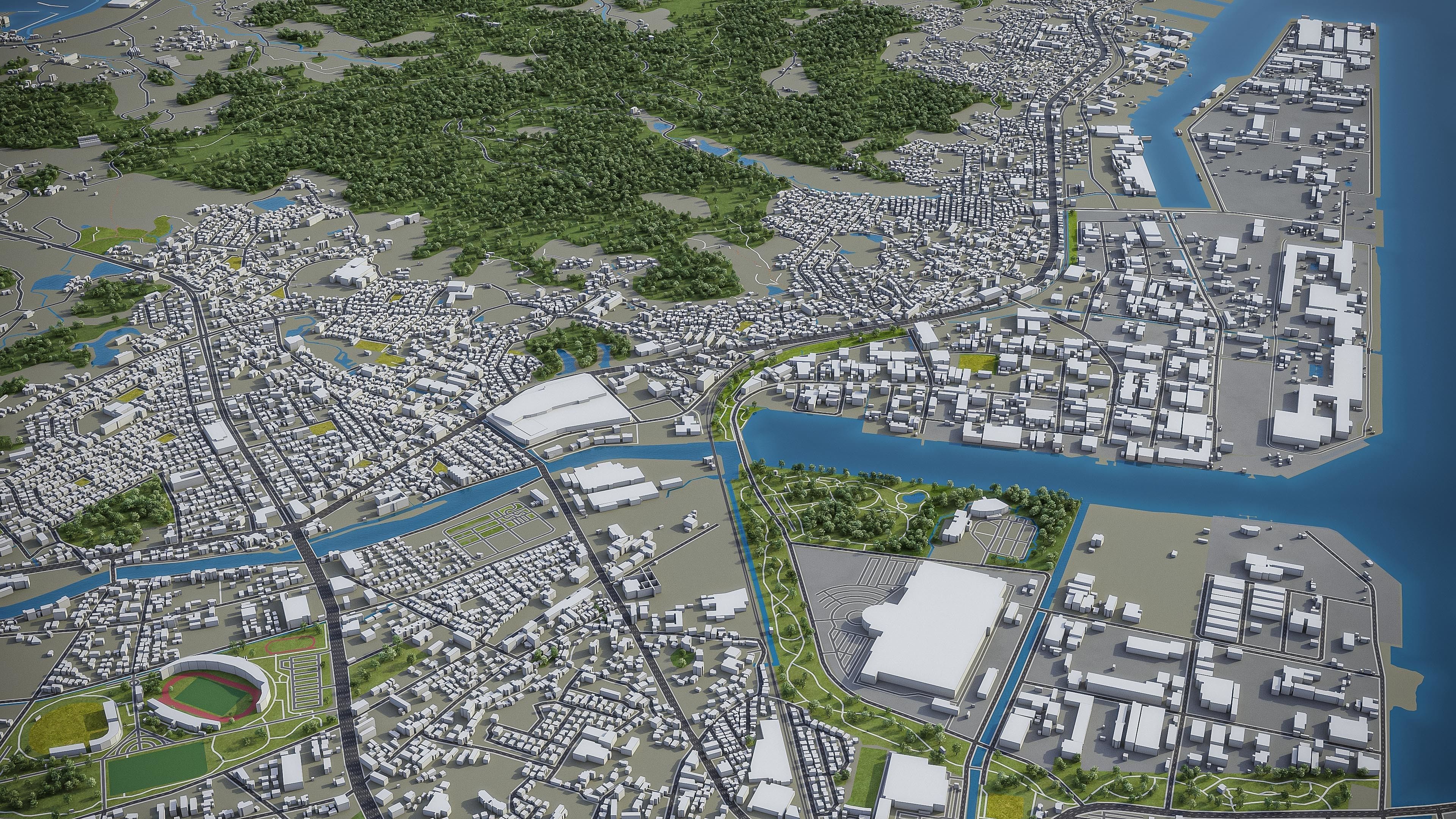 Kitakyushu Low-poly 3D model_22