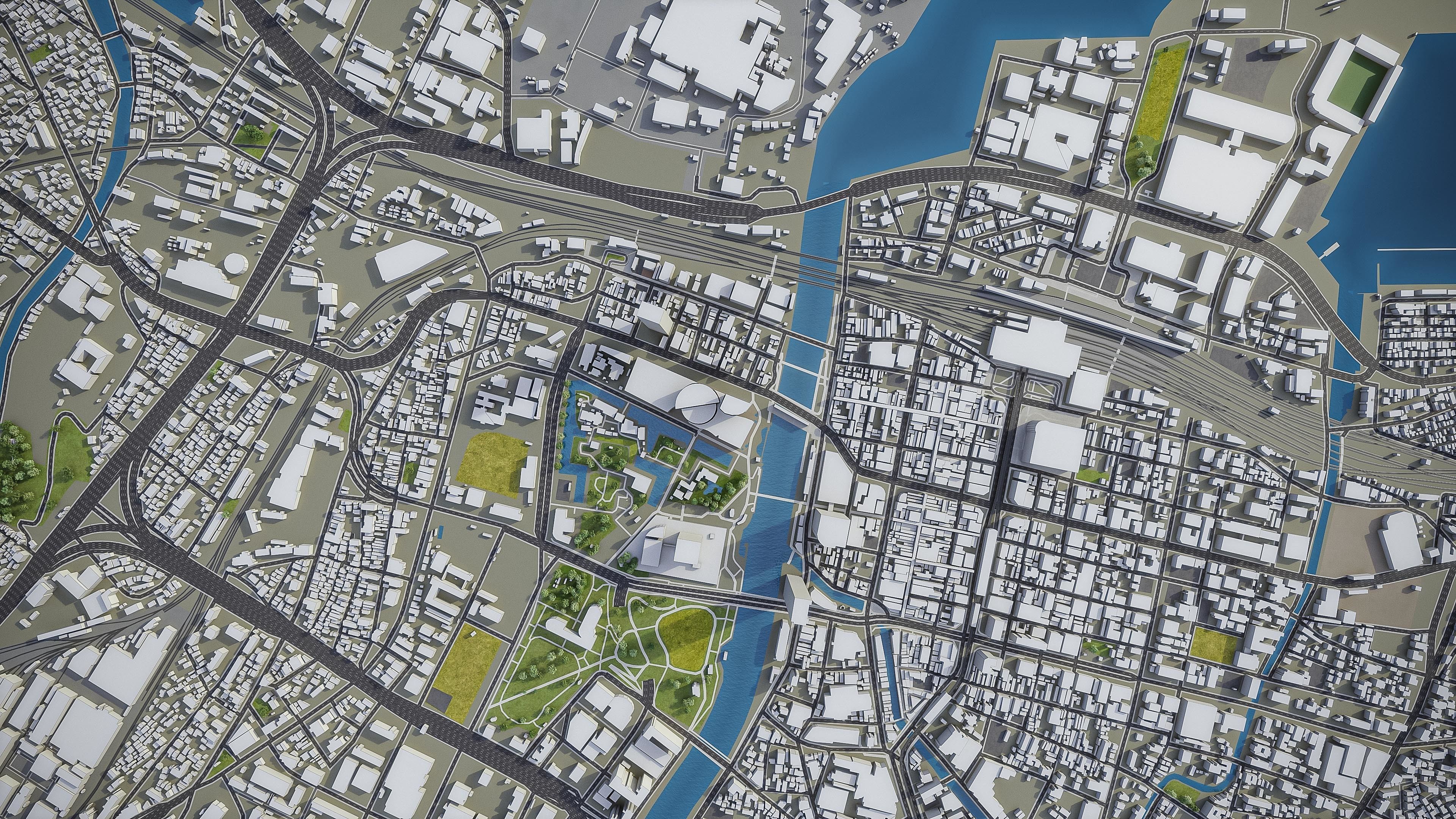 Kitakyushu Low-poly 3D model_2