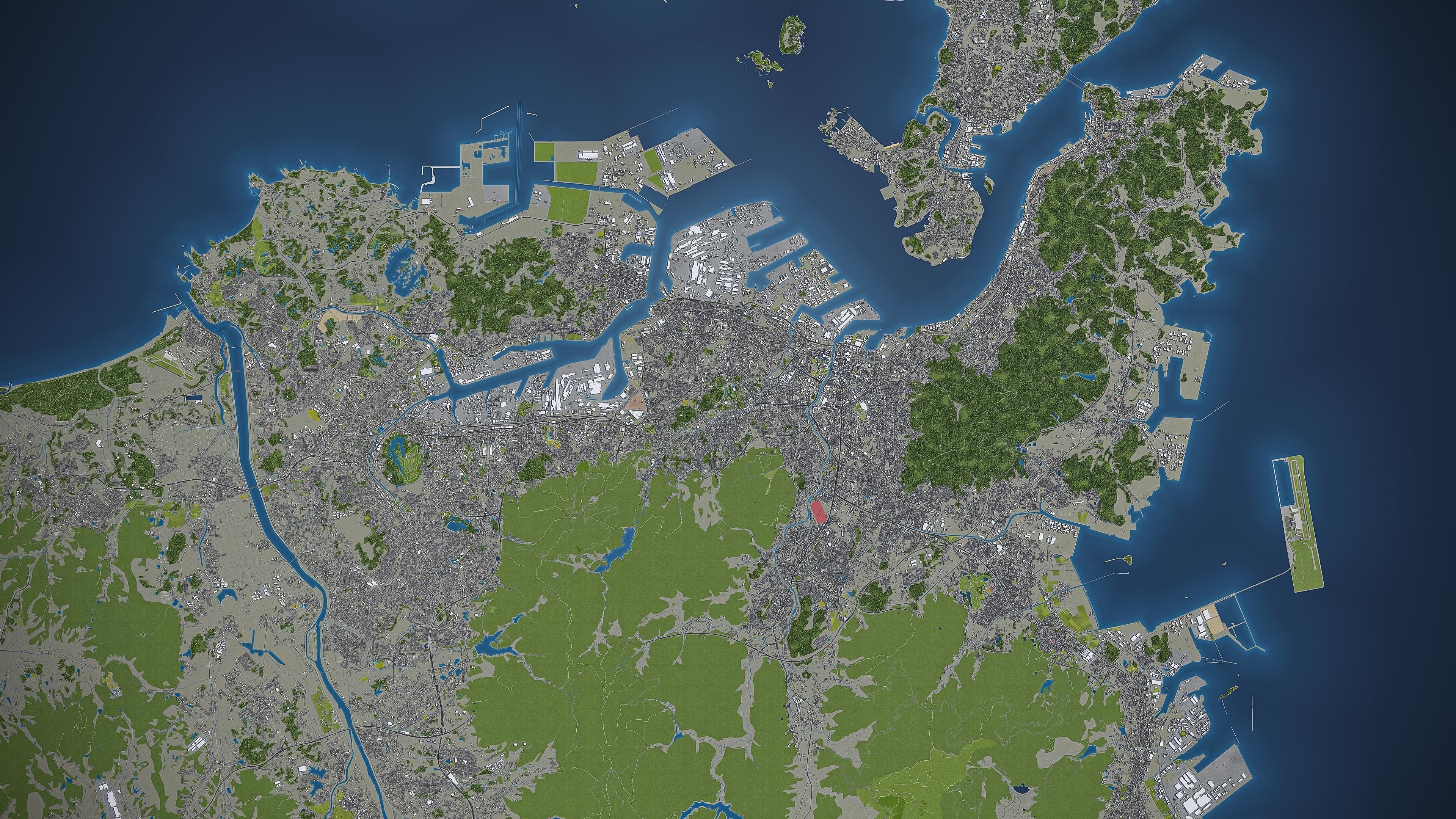 Kitakyushu Low-poly 3D model_5