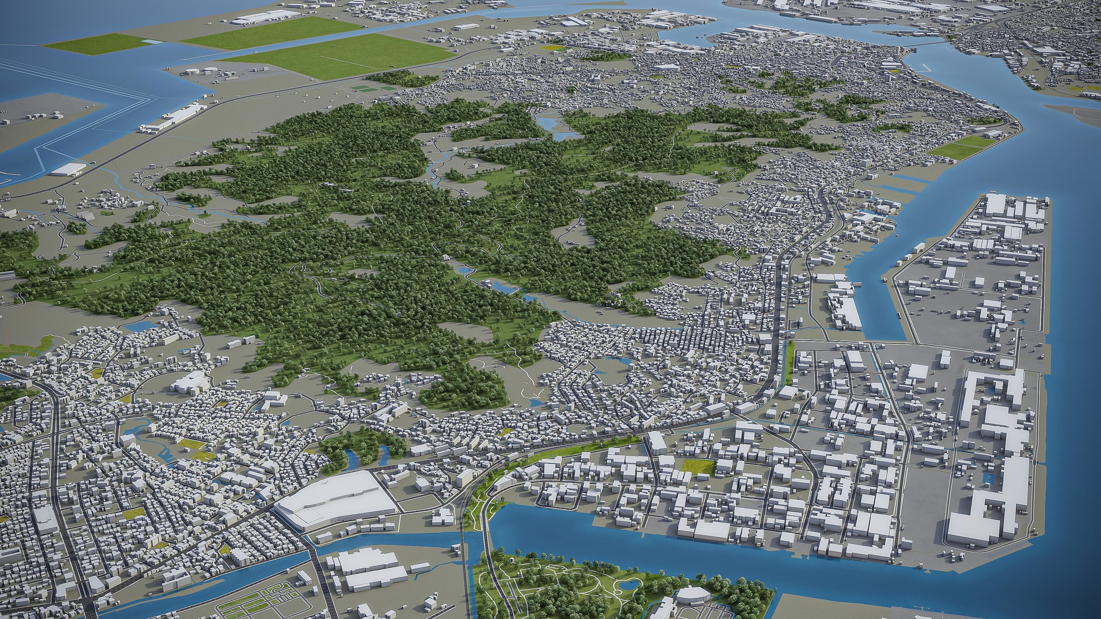 Kitakyushu Low-poly 3D model_17