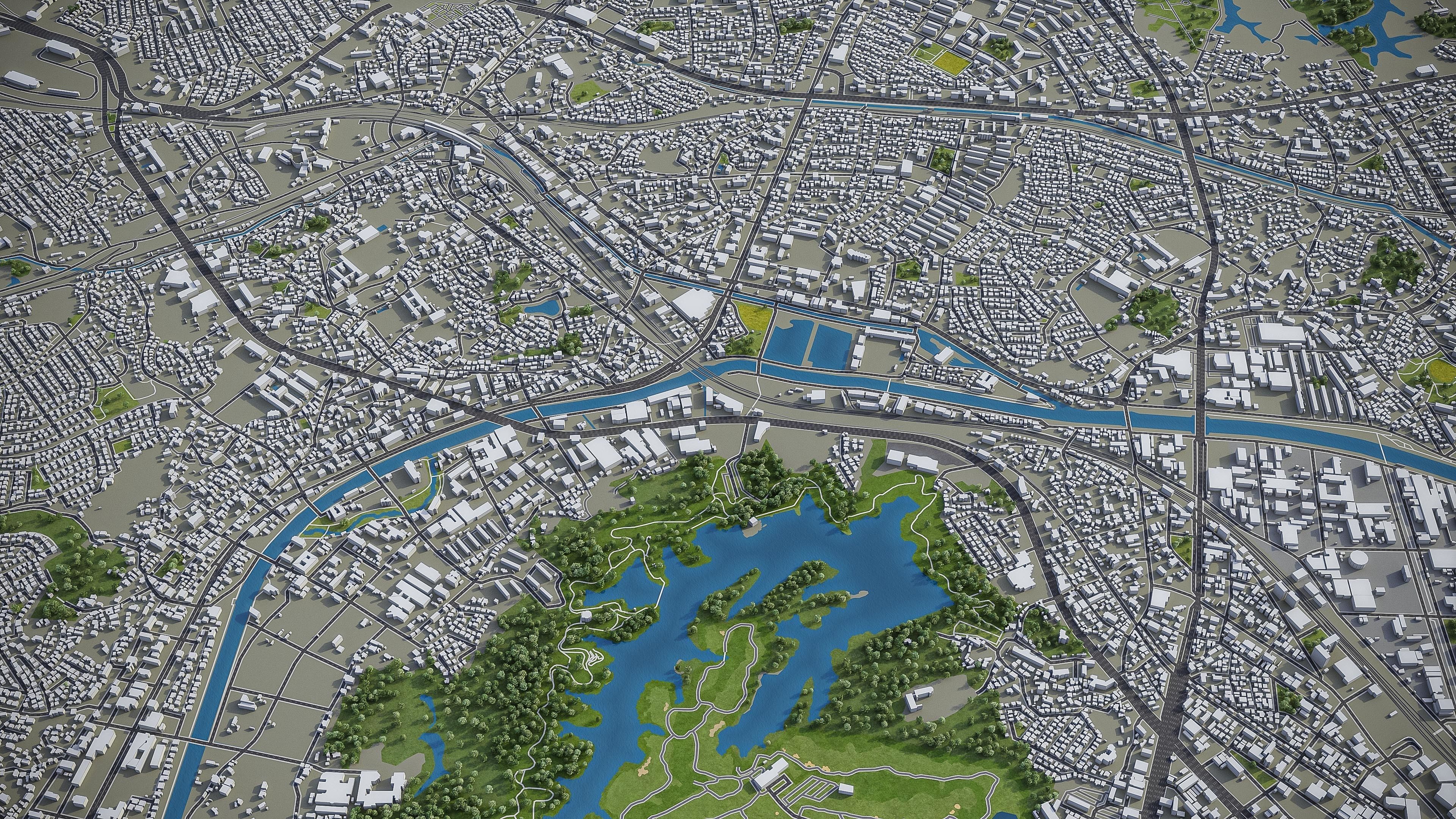 Kitakyushu Low-poly 3D model_7