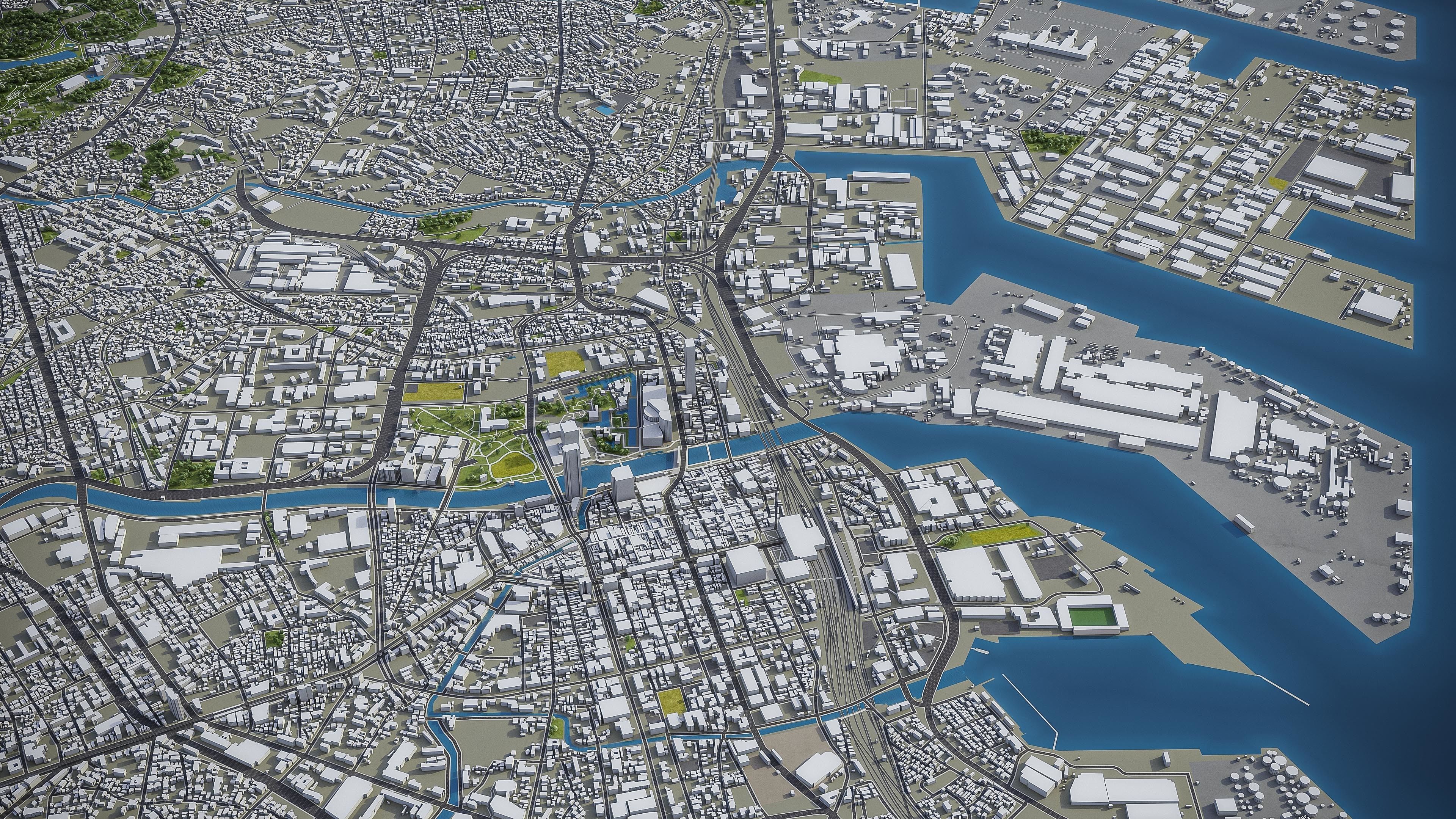 Kitakyushu Low-poly 3D model_11