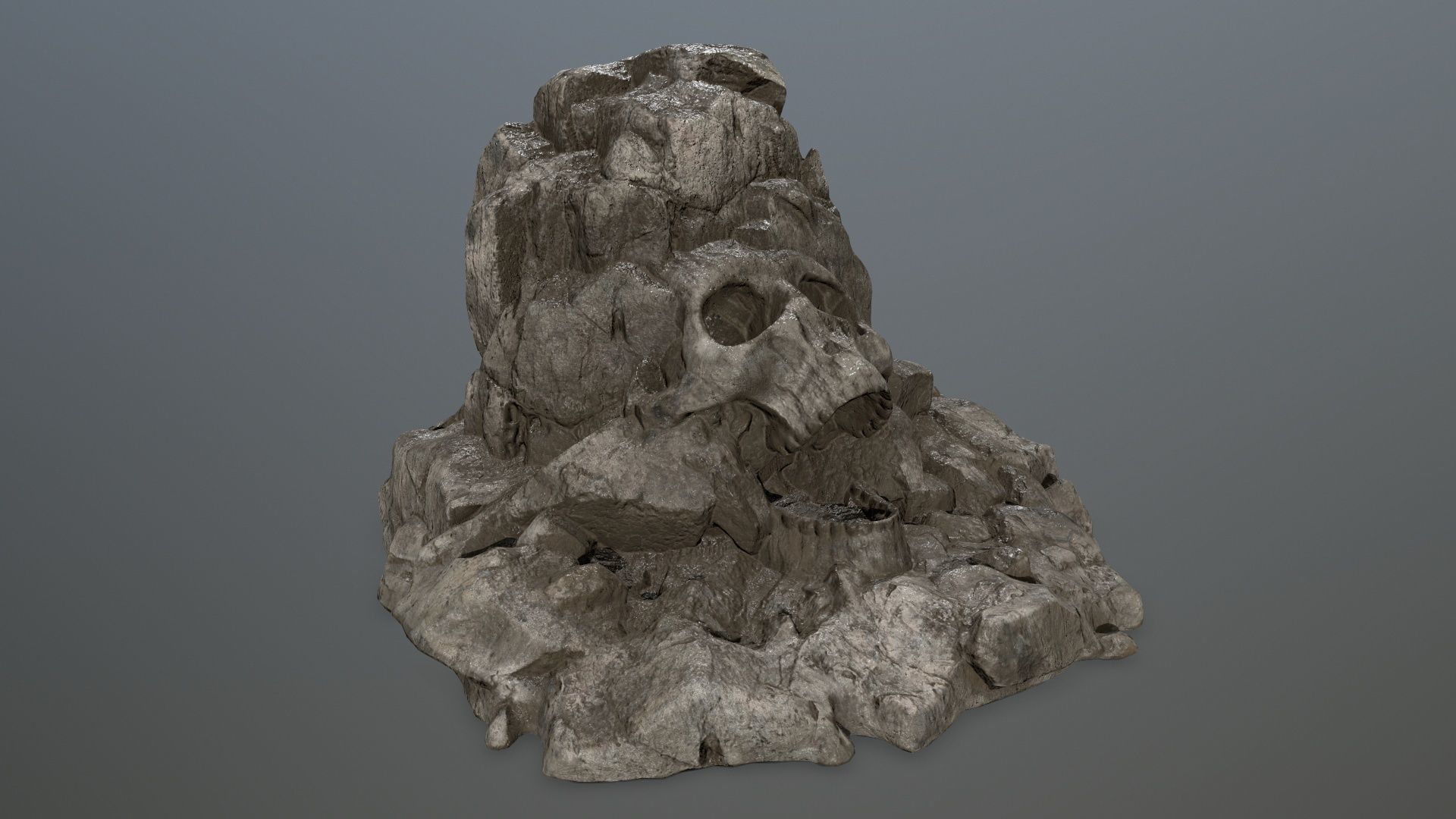 skull gate Low-poly 3D model_3