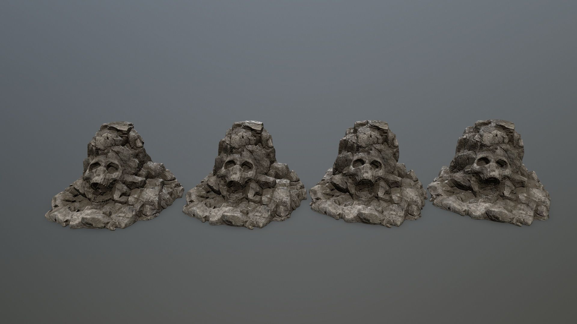 skull gate Low-poly 3D model_1