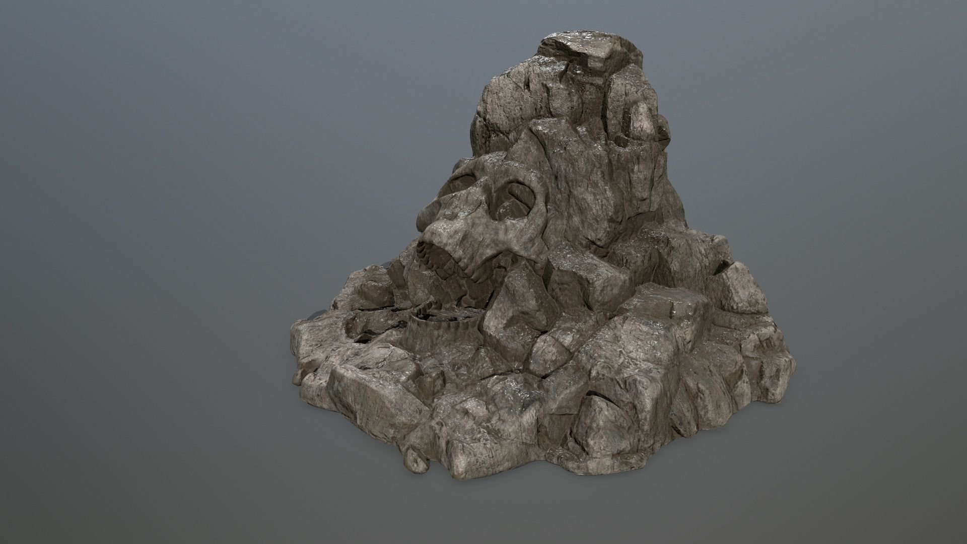 skull gate Low-poly 3D model_9