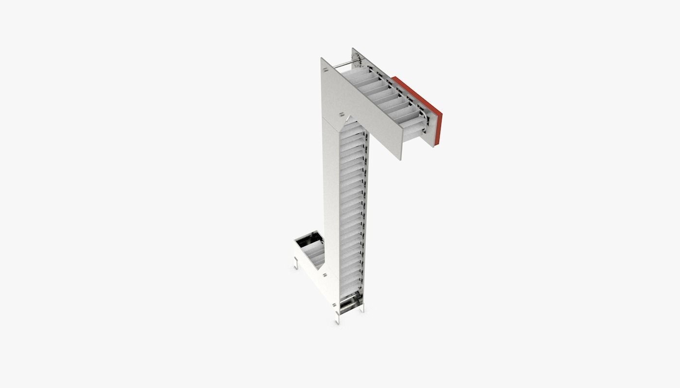 Multi Point Bucket Elevator Animated Low-poly 3D model_16