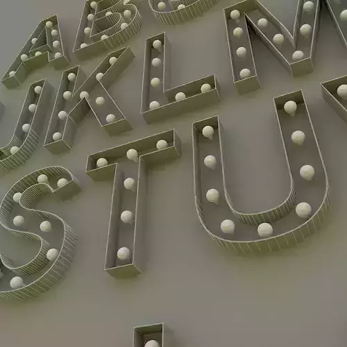 Light Bulbs Alphabet 3D model