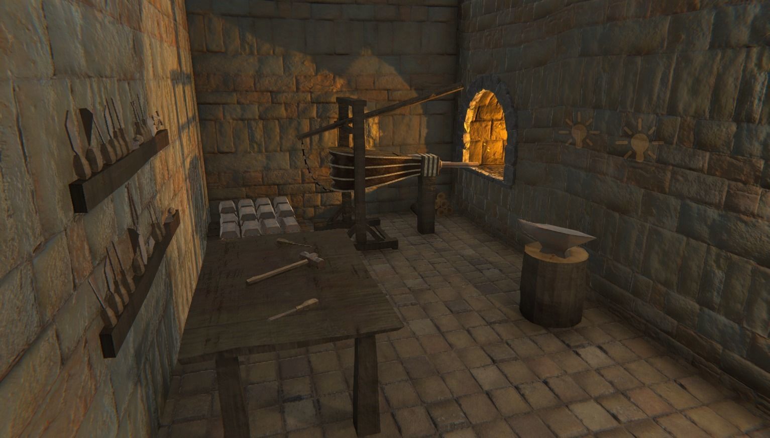 Medieval Forge Game Ready Low-poly 3D model_5