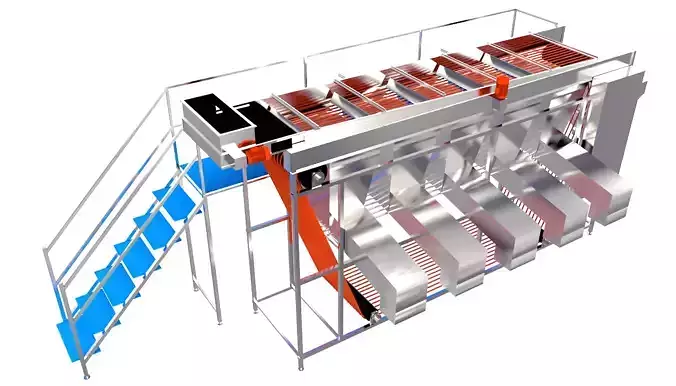 Rope Size Grader Machine Low-poly 3D model