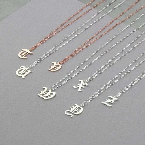Gothic Alphabets Letter Pendants 3D print model