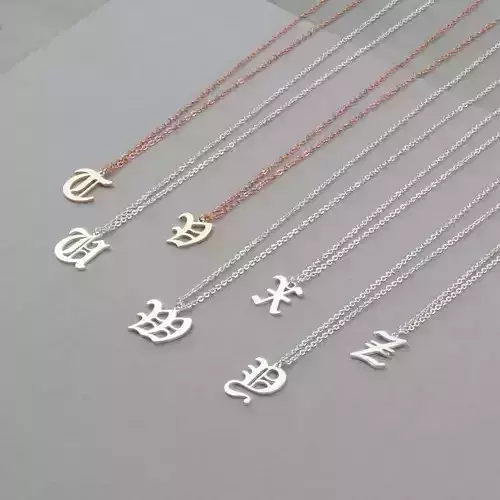 Gothic Alphabets Letter Pendants