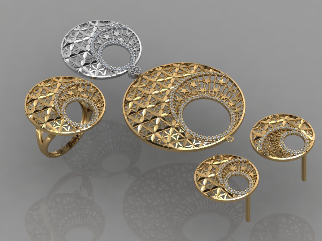 GC GOLD M0040- diamond set  3D print model_3