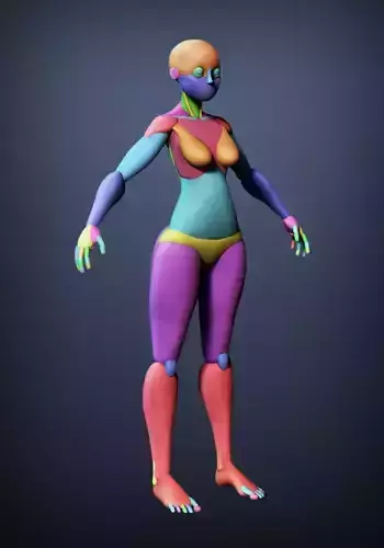 Stylized Female Blocking 3D model Stylized Female Blocking 3D model