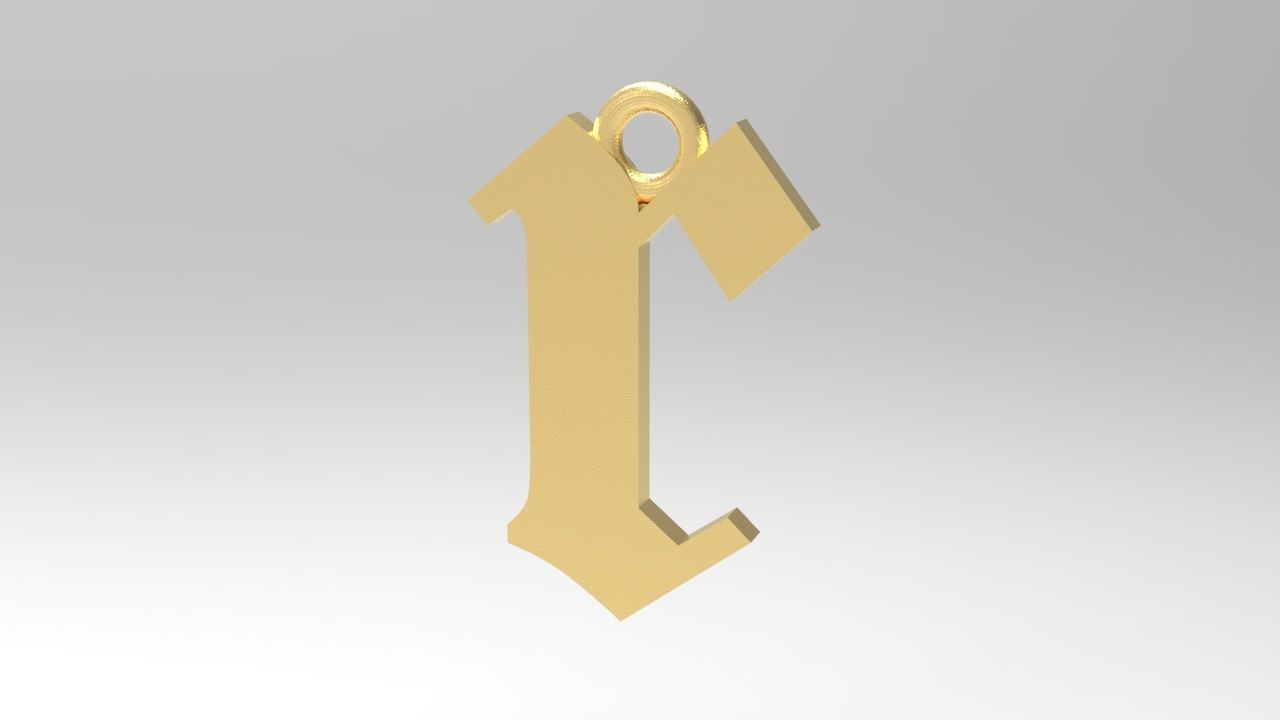 Gothic Alphabets Little Letter Pendants 3D print model_56