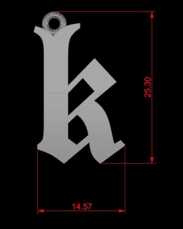 Gothic Alphabets Little Letter Pendants 3D print model_33