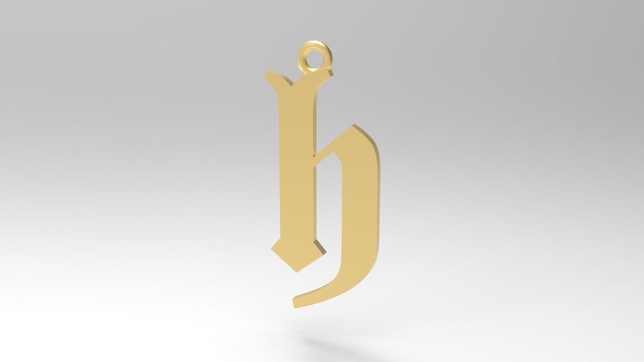 Gothic Alphabets Little Letter Pendants 3D print model_12