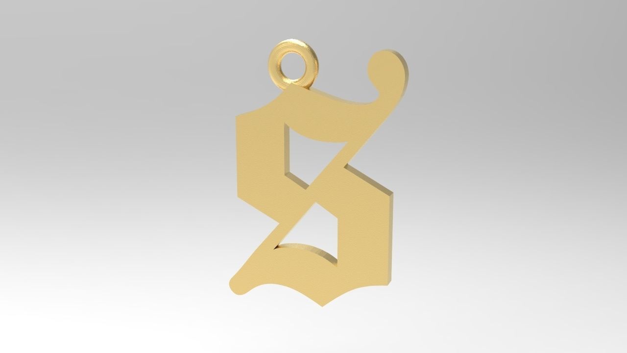 Gothic Alphabets Little Letter Pendants 3D print model_62