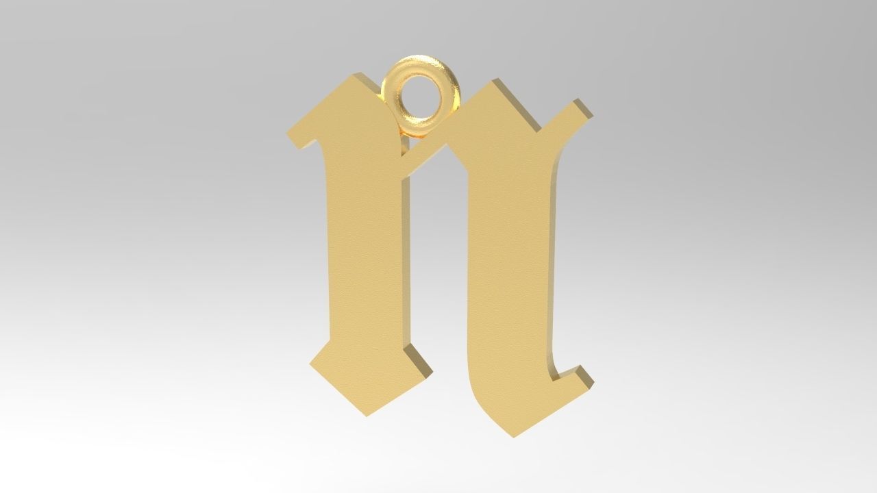 Gothic Alphabets Little Letter Pendants 3D print model_40