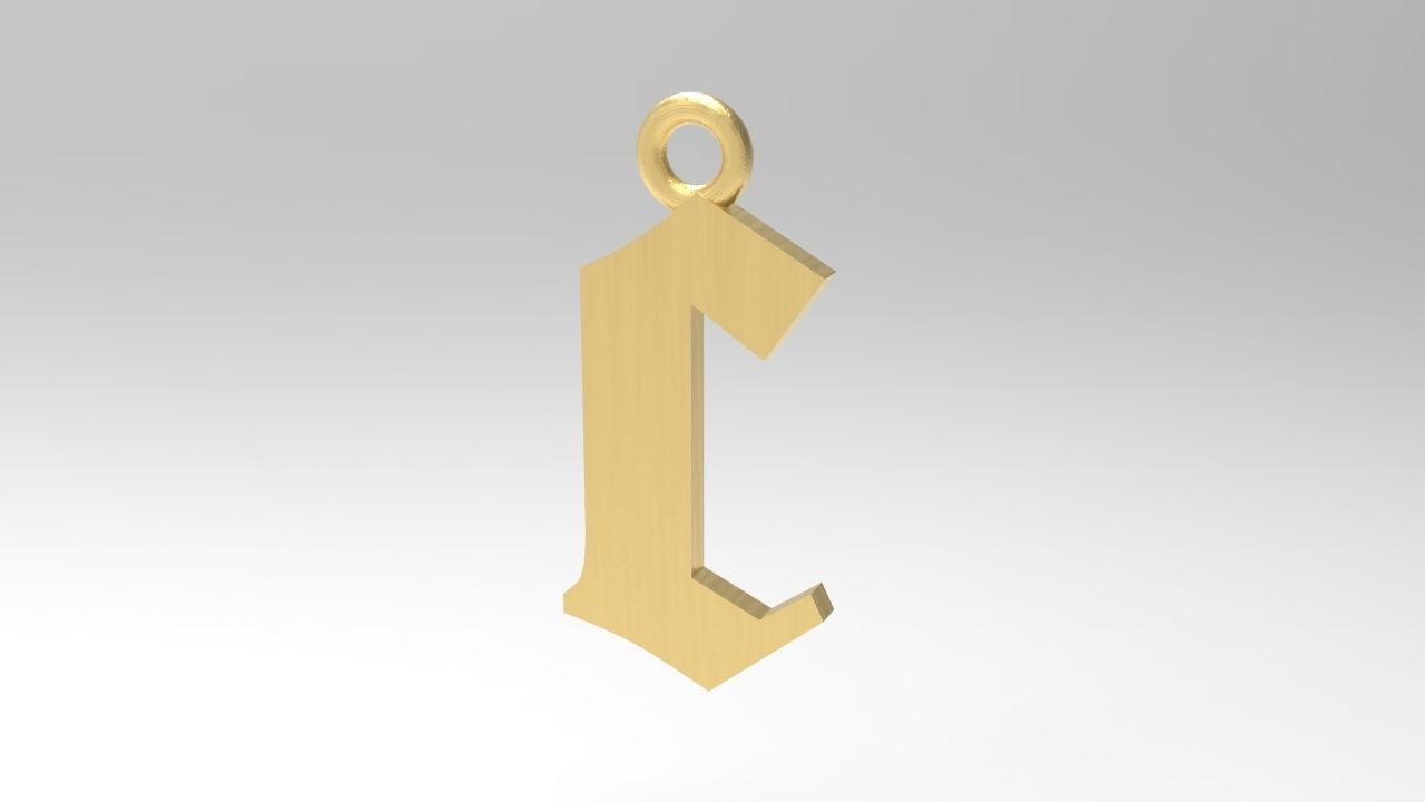 Gothic Alphabets Little Letter Pendants 3D print model_5