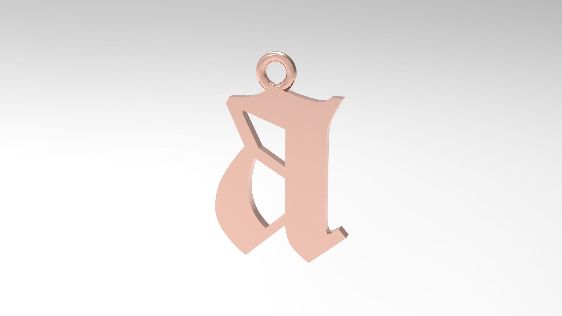 Gothic Alphabets Little Letter Pendants 3D print model_1