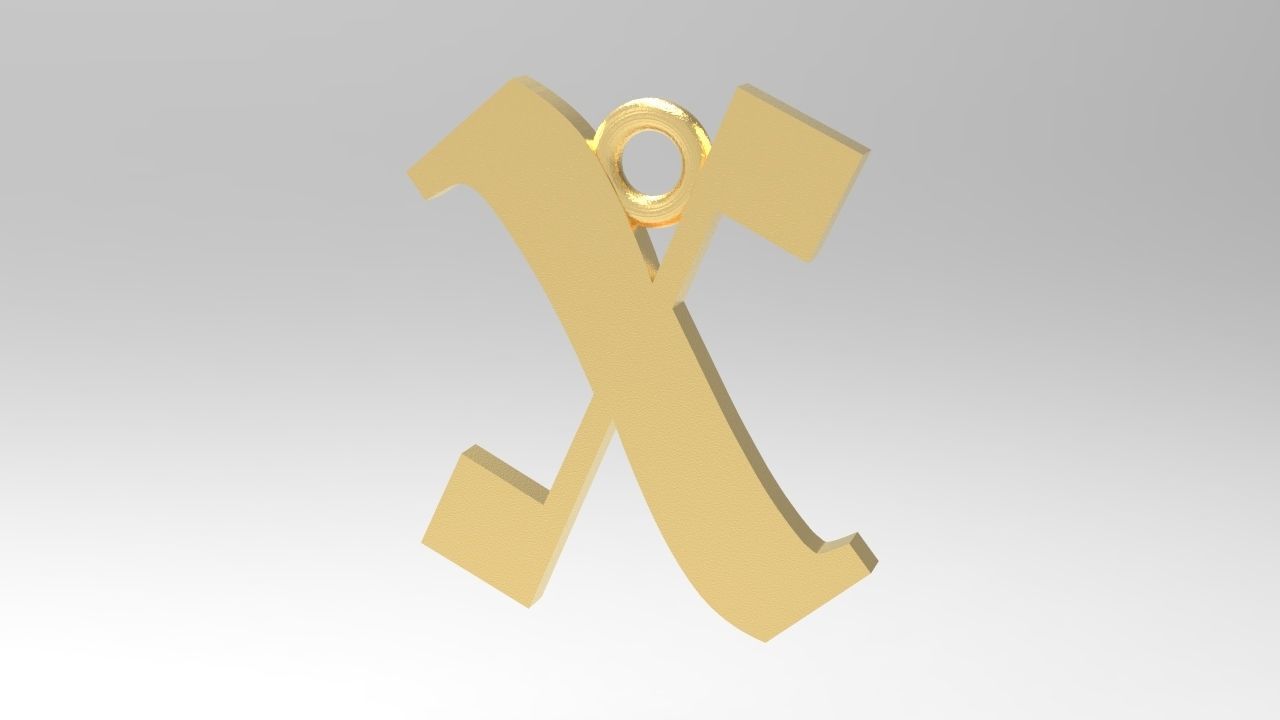 Gothic Alphabets Little Letter Pendants 3D print model_71