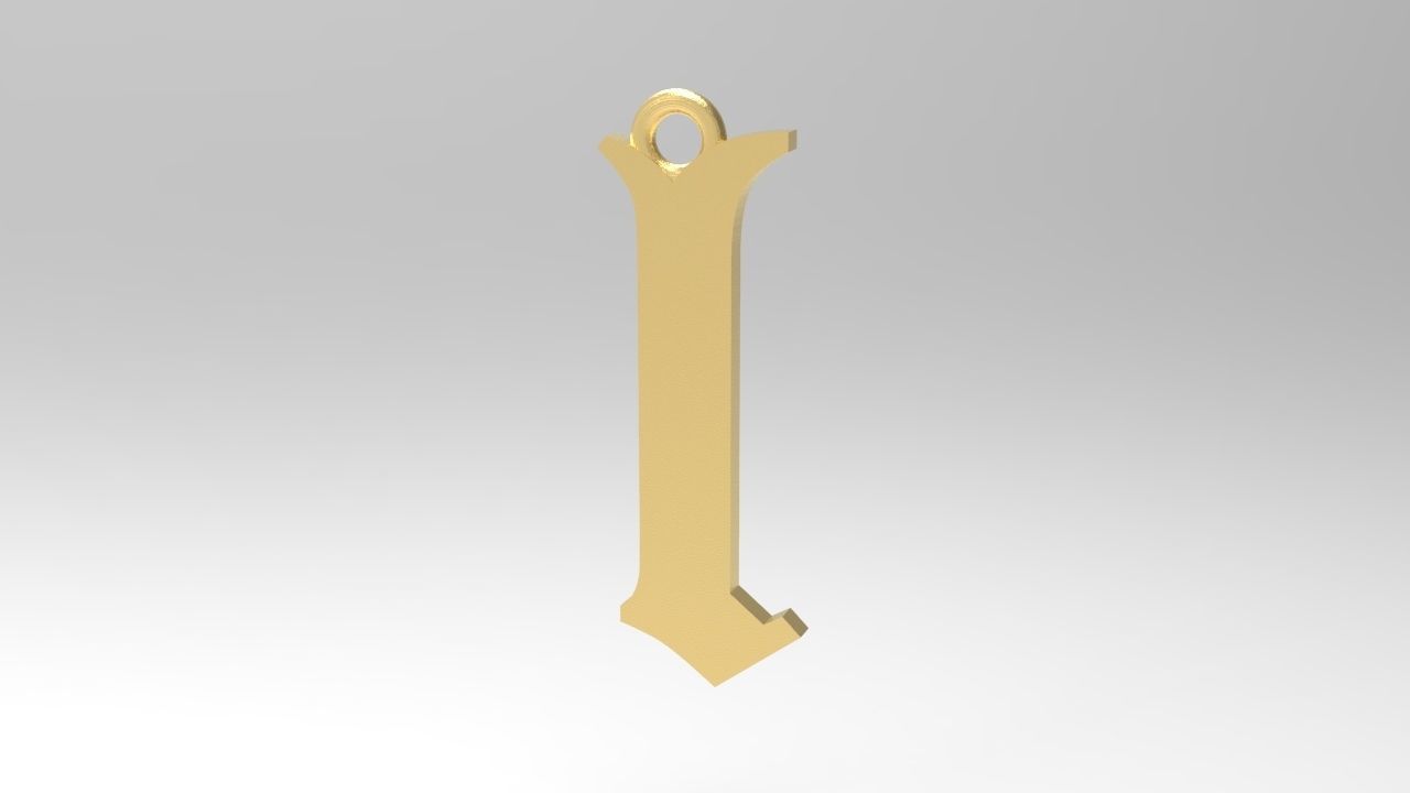 Gothic Alphabets Little Letter Pendants 3D print model_14