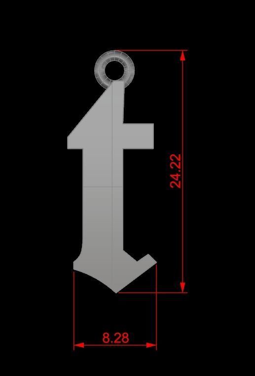 Gothic Alphabets Little Letter Pendants 3D print model_66