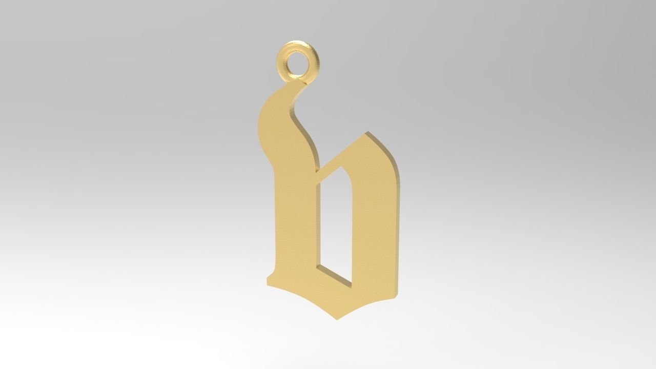 Gothic Alphabets Little Letter Pendants 3D print model_57