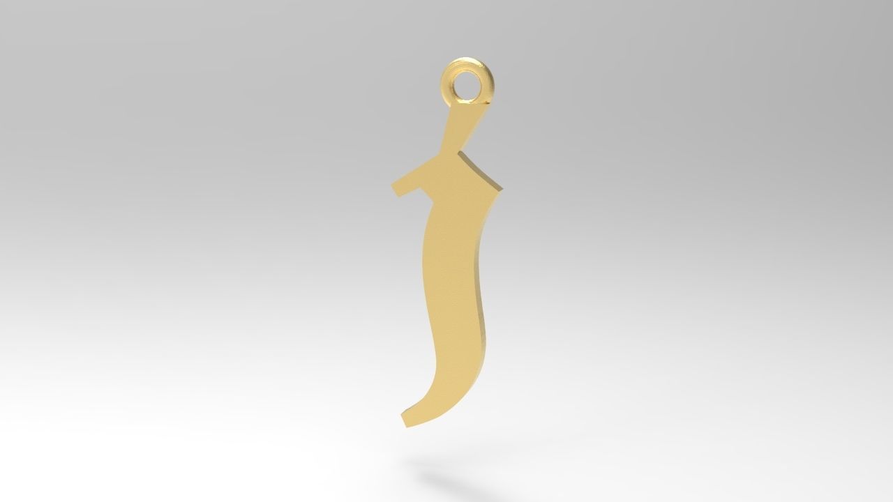 Gothic Alphabets Little Letter Pendants 3D print model_30