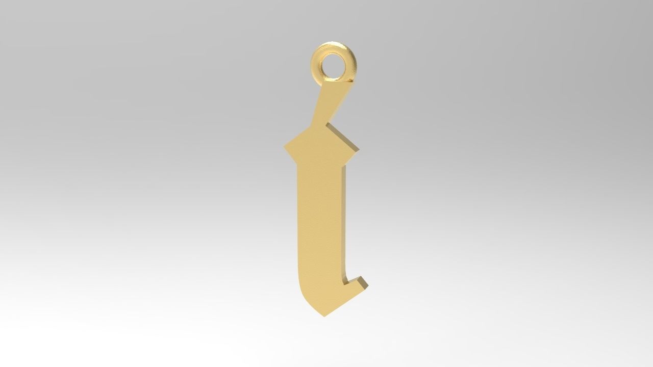 Gothic Alphabets Little Letter Pendants 3D print model_28