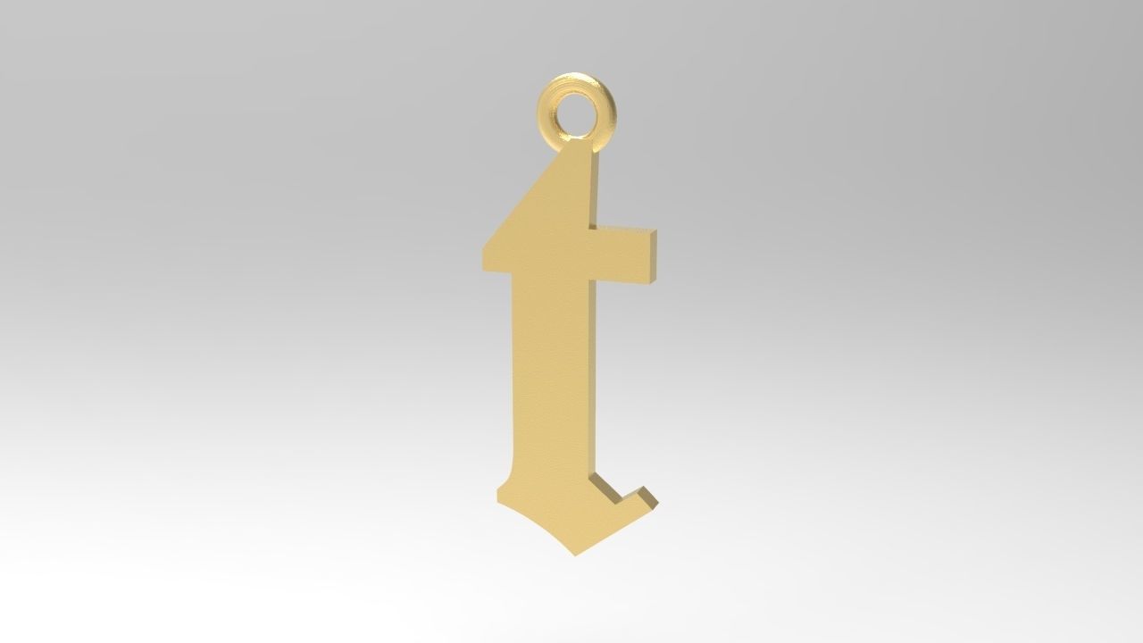 Gothic Alphabets Little Letter Pendants 3D print model_49