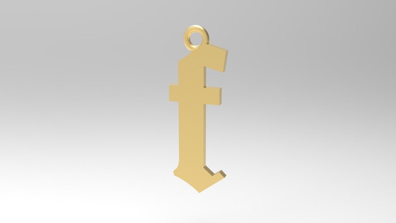 Gothic Alphabets Little Letter Pendants 3D print model_11