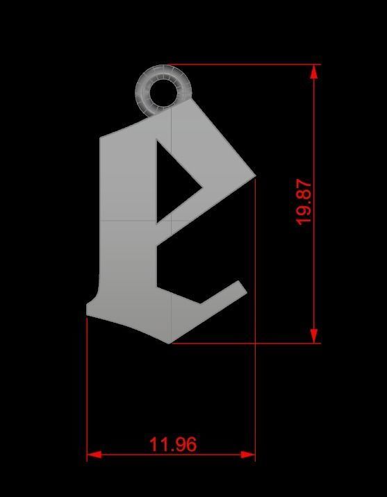 Gothic Alphabets Little Letter Pendants 3D print model_10