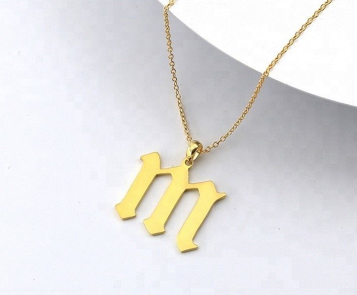 Gothic Alphabets Little Letter Pendants 3D print model_16