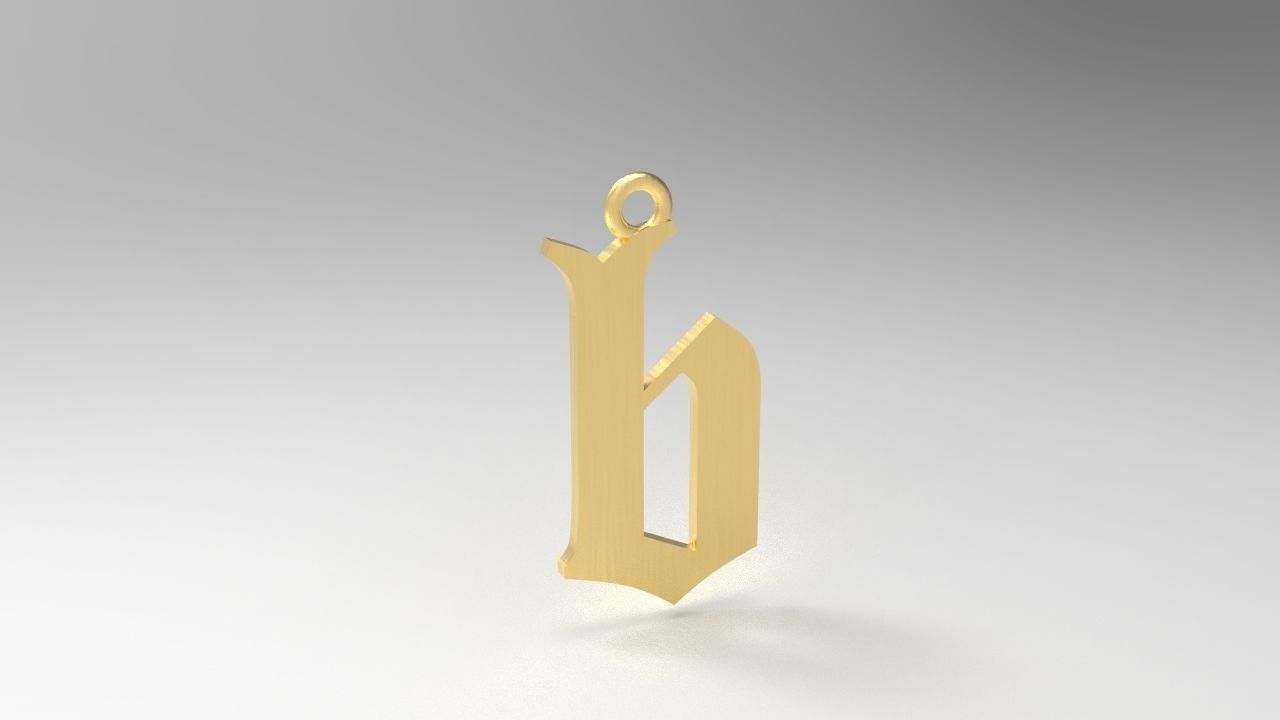 Gothic Alphabets Little Letter Pendants 3D print model_3