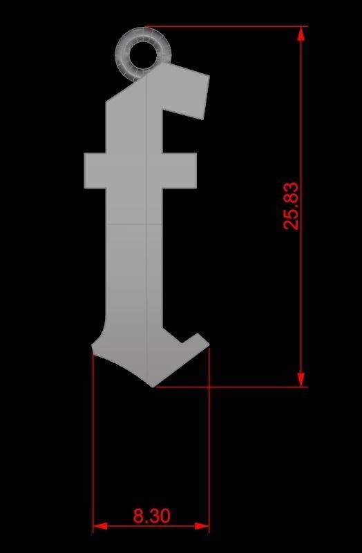 Gothic Alphabets Little Letter Pendants 3D print model_13