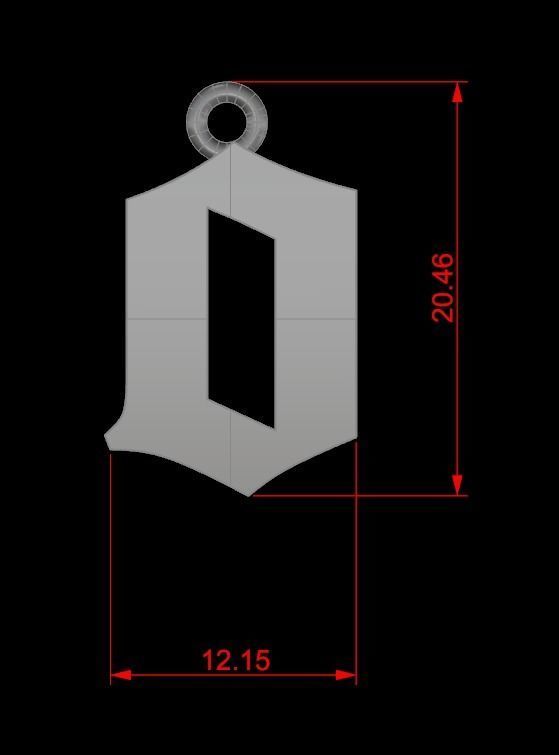 Gothic Alphabets Little Letter Pendants 3D print model_46