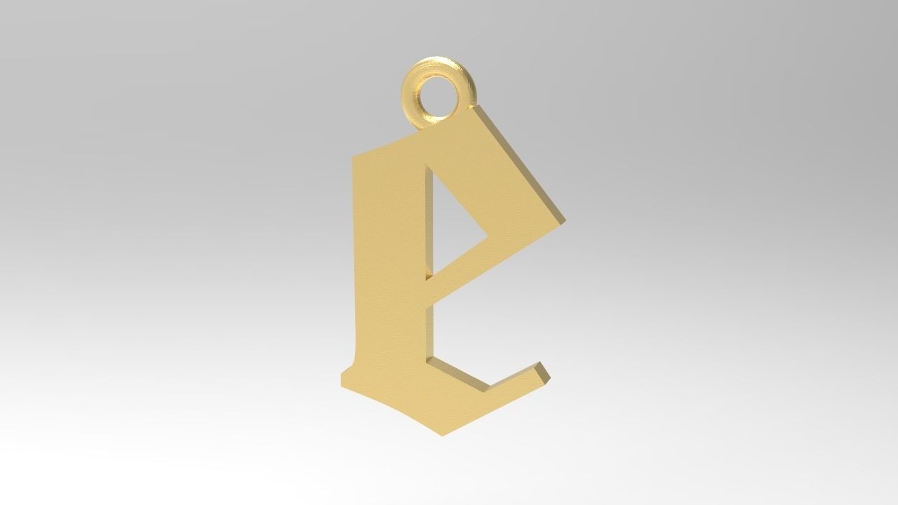 Gothic Alphabets Little Letter Pendants 3D print model_9