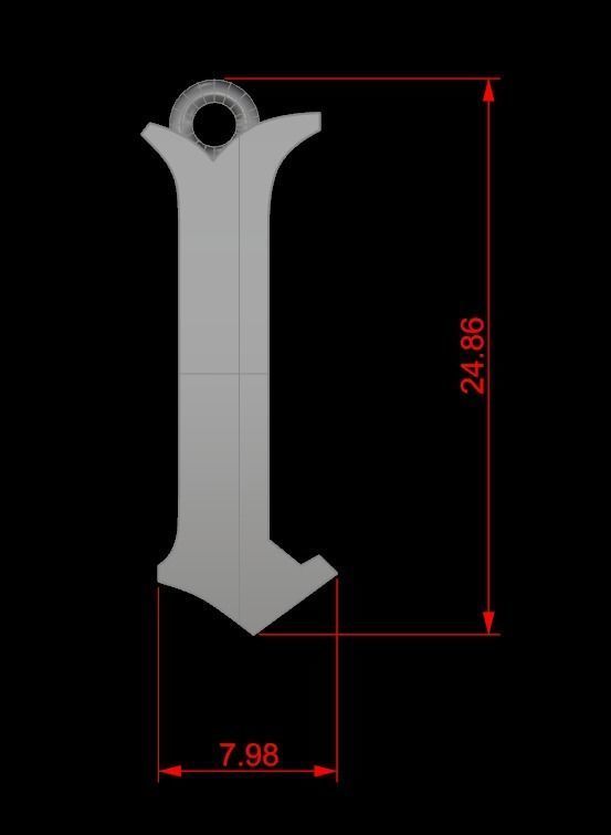 Gothic Alphabets Little Letter Pendants 3D print model_17