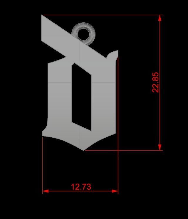 Gothic Alphabets Little Letter Pendants 3D print model_8