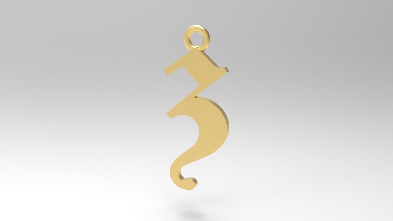 Gothic Alphabets Little Letter Pendants 3D print model_77