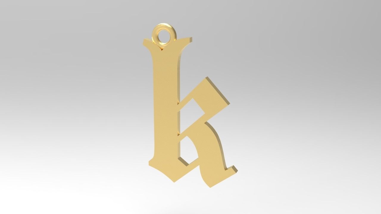 Gothic Alphabets Little Letter Pendants 3D print model_19