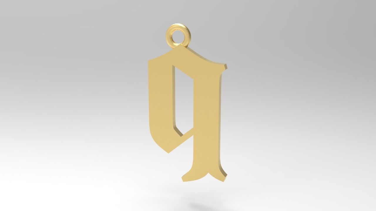 Gothic Alphabets Little Letter Pendants 3D print model_52