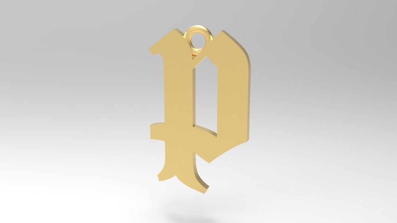 Gothic Alphabets Little Letter Pendants 3D print model_48
