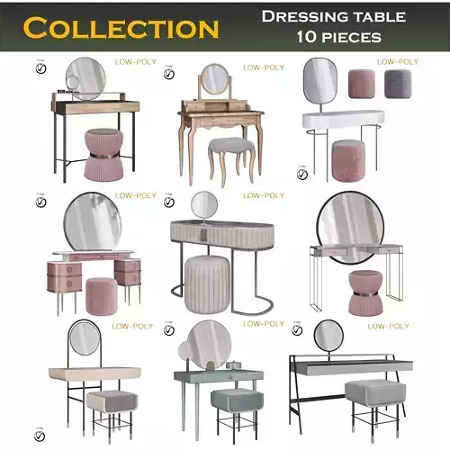 Dressing table collection 3d model