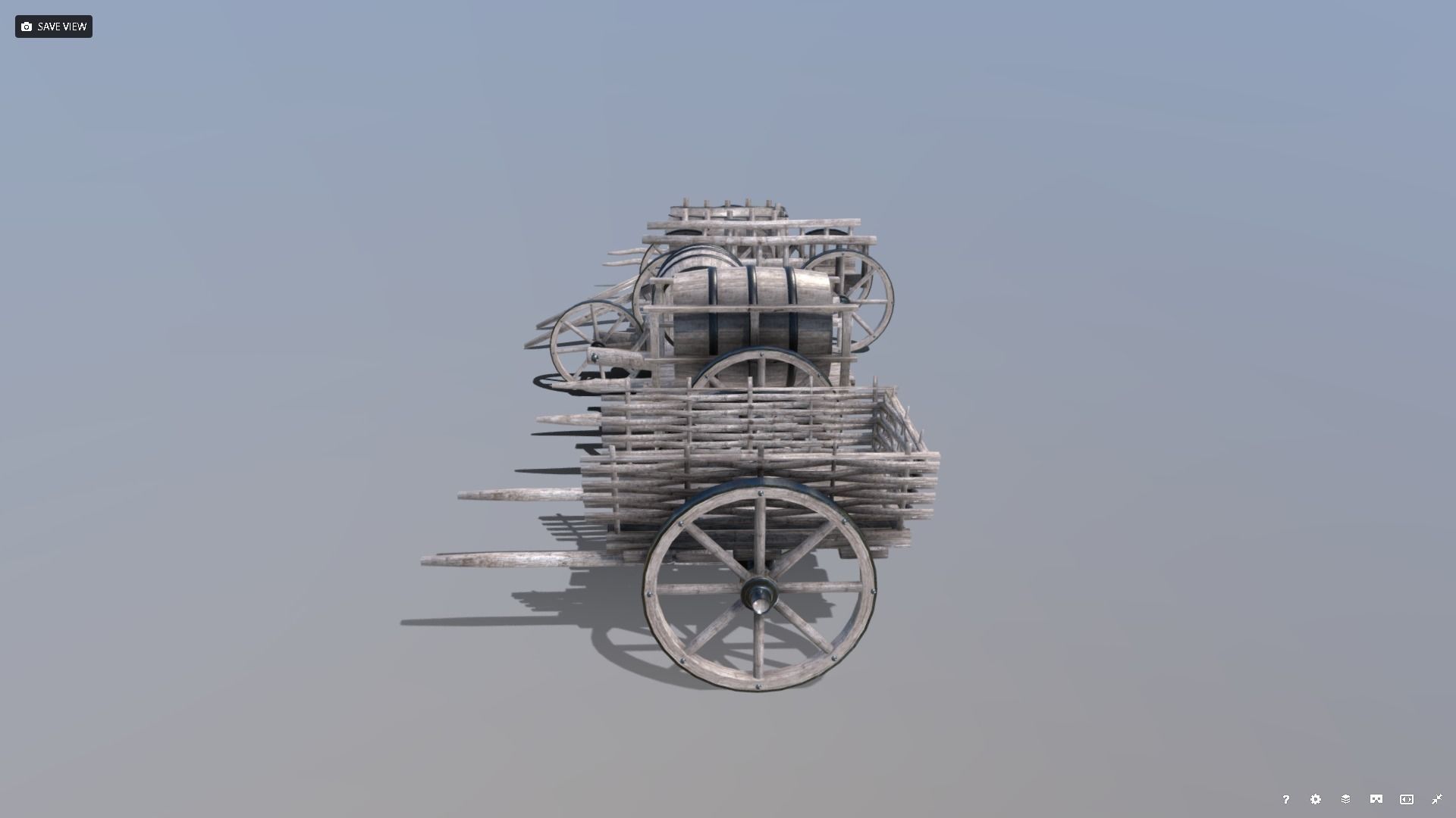 Medieval Cart Pack Low-poly 3D model_16
