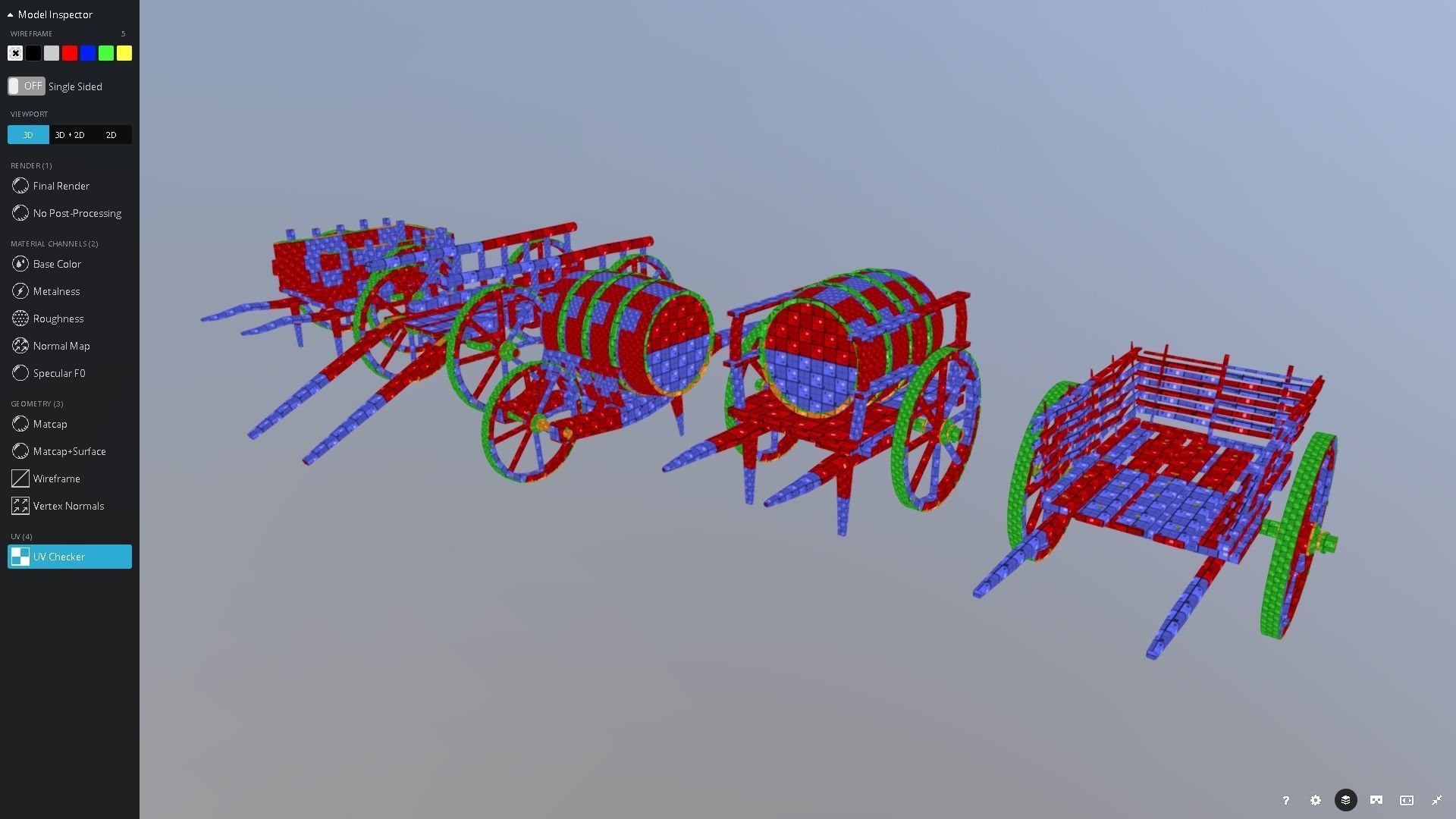 Medieval Cart Pack Low-poly 3D model_2