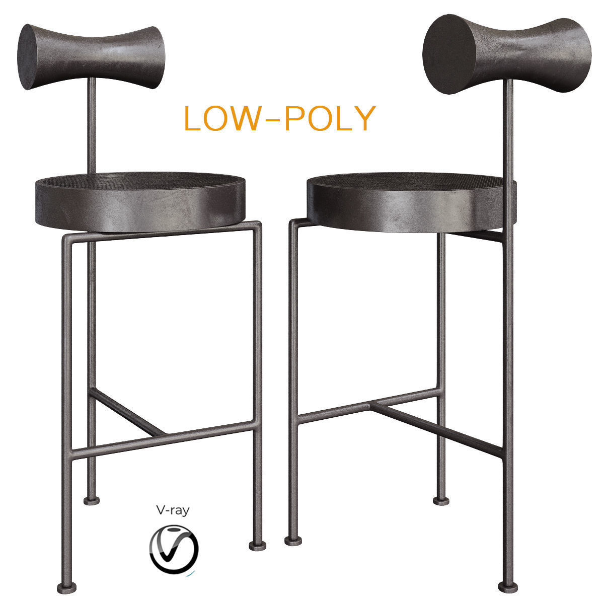 BAR - STOOL collection 3d model Low-poly 3D model_7