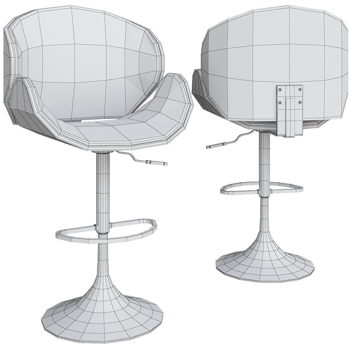 BAR - STOOL collection 3d model Low-poly 3D model_9